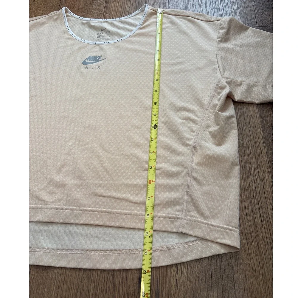 Nike Air Dri-FIT Women Tan Peach Cropped Running Top Large CU3102-805
